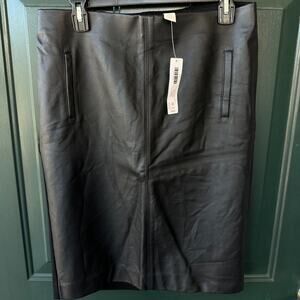 NWT Chico’s Juliet Faux Leather Pencil Skirt Black Size 0 (4) Small Office Chic